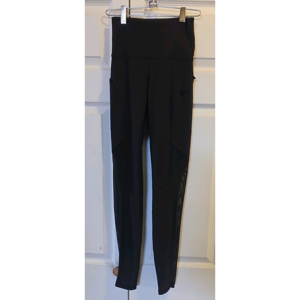 Lululemon athletica Women’s Black High Rise Ankle Leggings Pockets Mesh 4